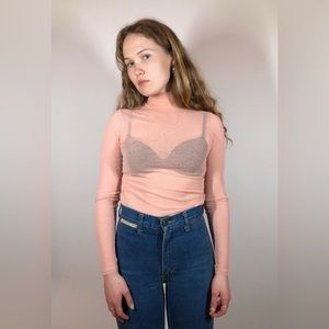 Transparant pink turtle neck